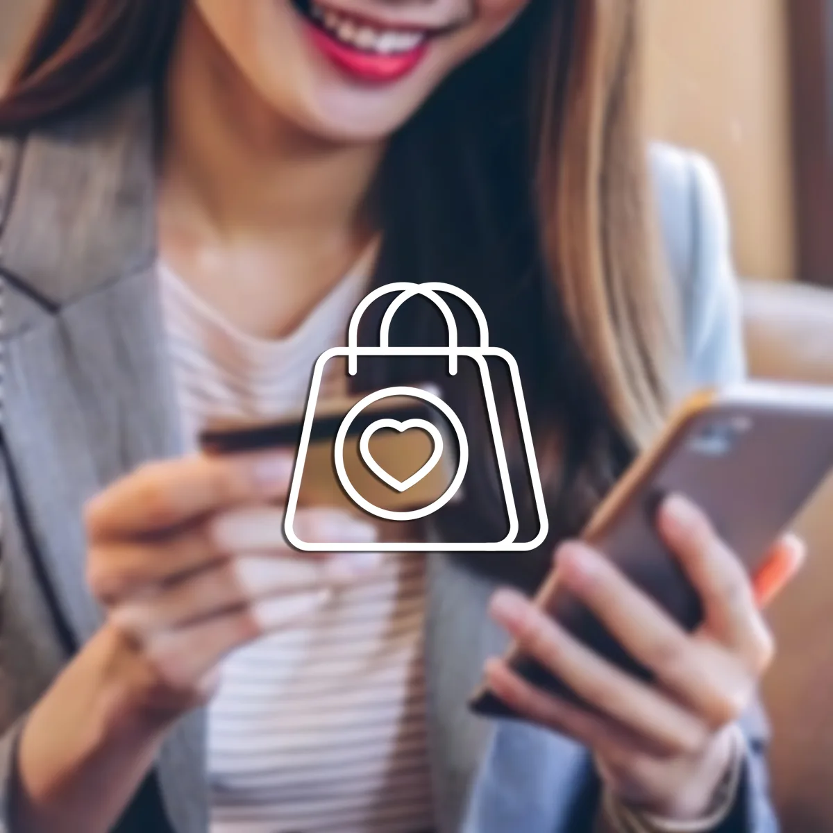 asian woman confidently shopping online with credit card mobile phone 1