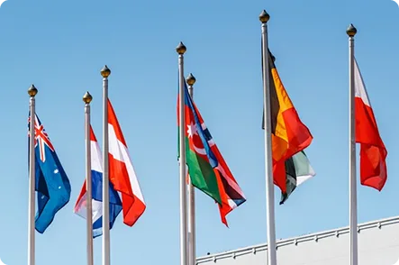 flags different countries against blue sky sunlight 390319 966 png