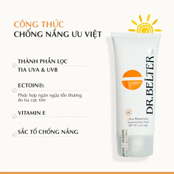 Alternative view of Kem chống nắng SPF 50+ Dr. Belter 818 Sun protection SPF50+/ very hᶖgh (200ml) - chính hãng Đức.