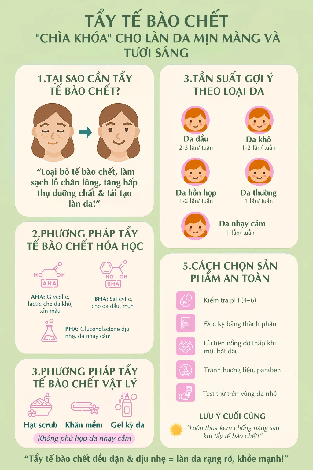 Tẩy tế bào chết chìa khoá cho làn da đẹp